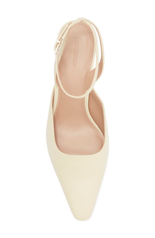 Nordstrom Greenwich Ankle Strap Pointed Toe Slingback Pump In Beige Wood Ash