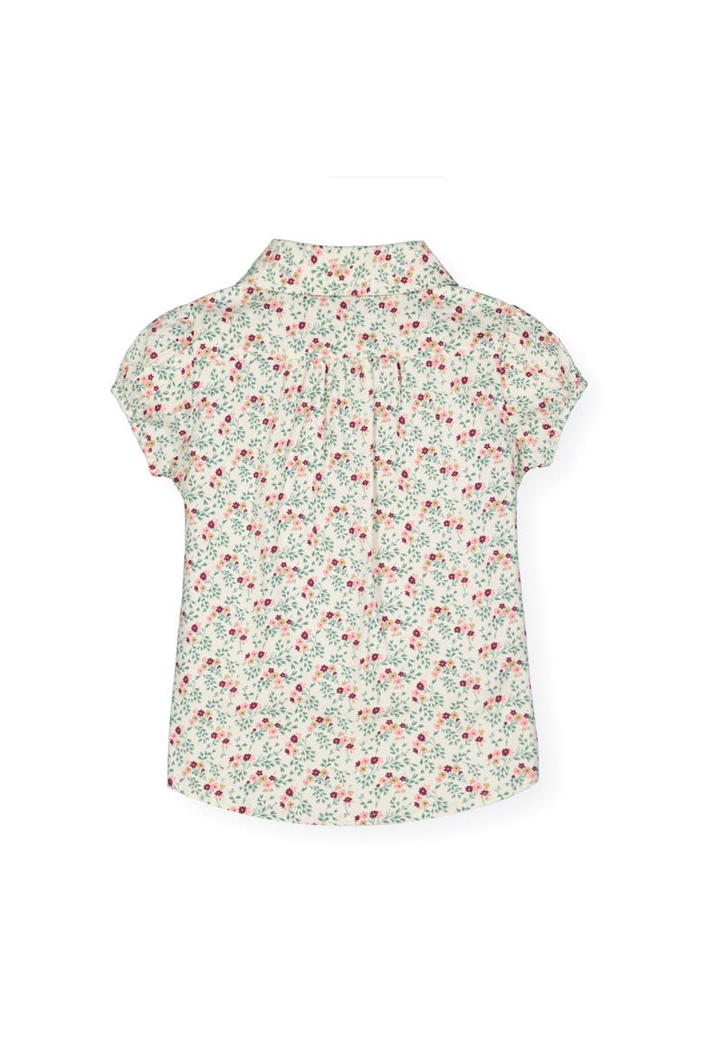 Baby Girls' Ruffle Front Shirt with Puff Sleeves, Infant, Alternate, color, Ivory Fall Floral