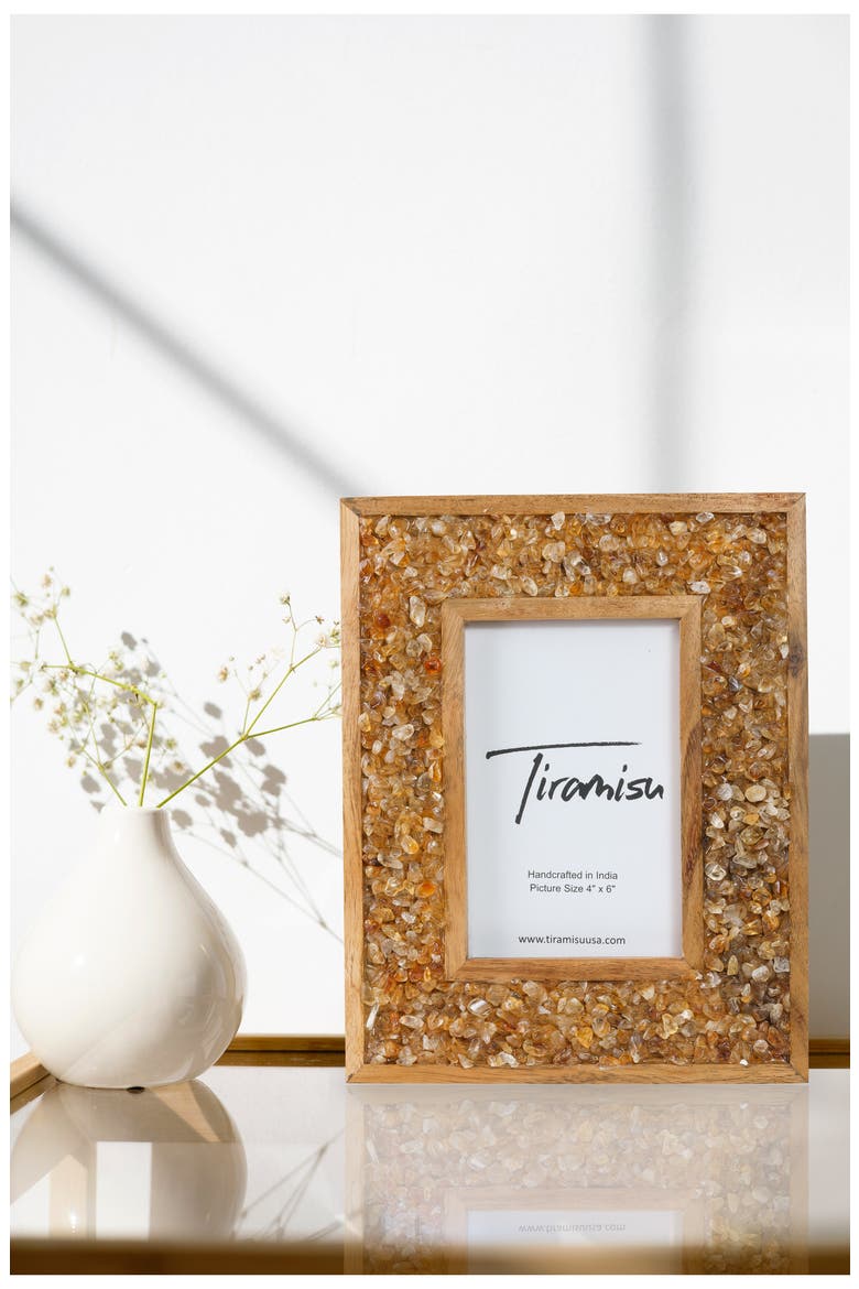 Stone Embellished Picture Frame, Alternate, color, YELLOW
