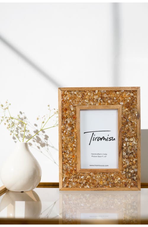 Tiramisu Stone Embellished Picture Frame In Yellow