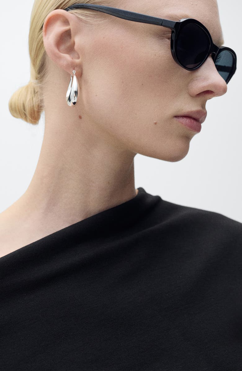 MANGO Asymmetric Neck Top, Alternate, color, Black