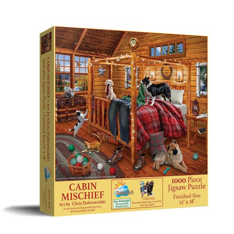 Mountain Cabin Mischief 1000 piece Jigsaw Puzzle for Adults