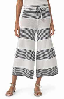 Splendid Ronnie Stripe Cotton Crop Sweater Knit Pants