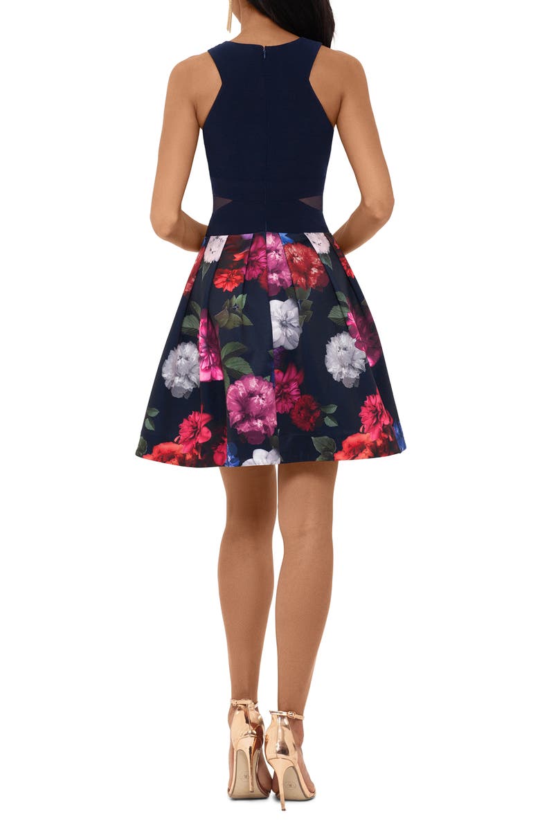 Xscape Evenings Xscape Floral Cocktail Dress, Alternate, color, Navy/ Multi