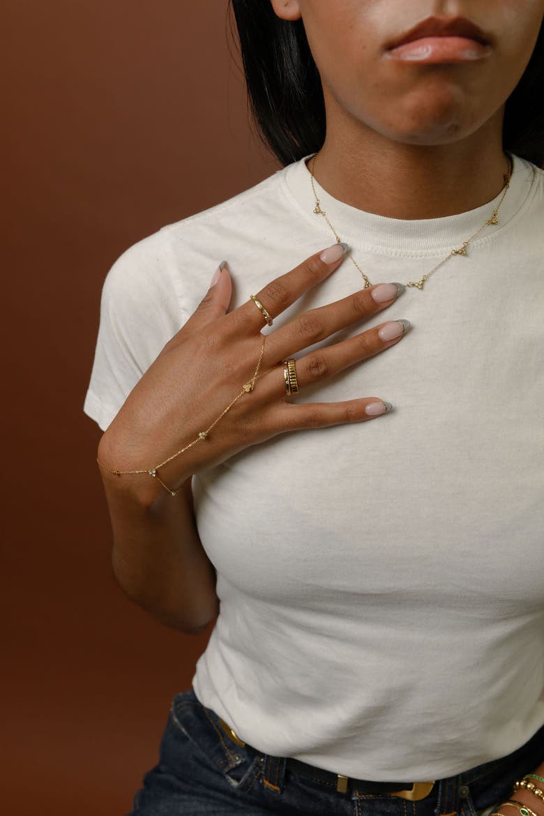 Lotus Hand Chain, Alternate, color, Gold