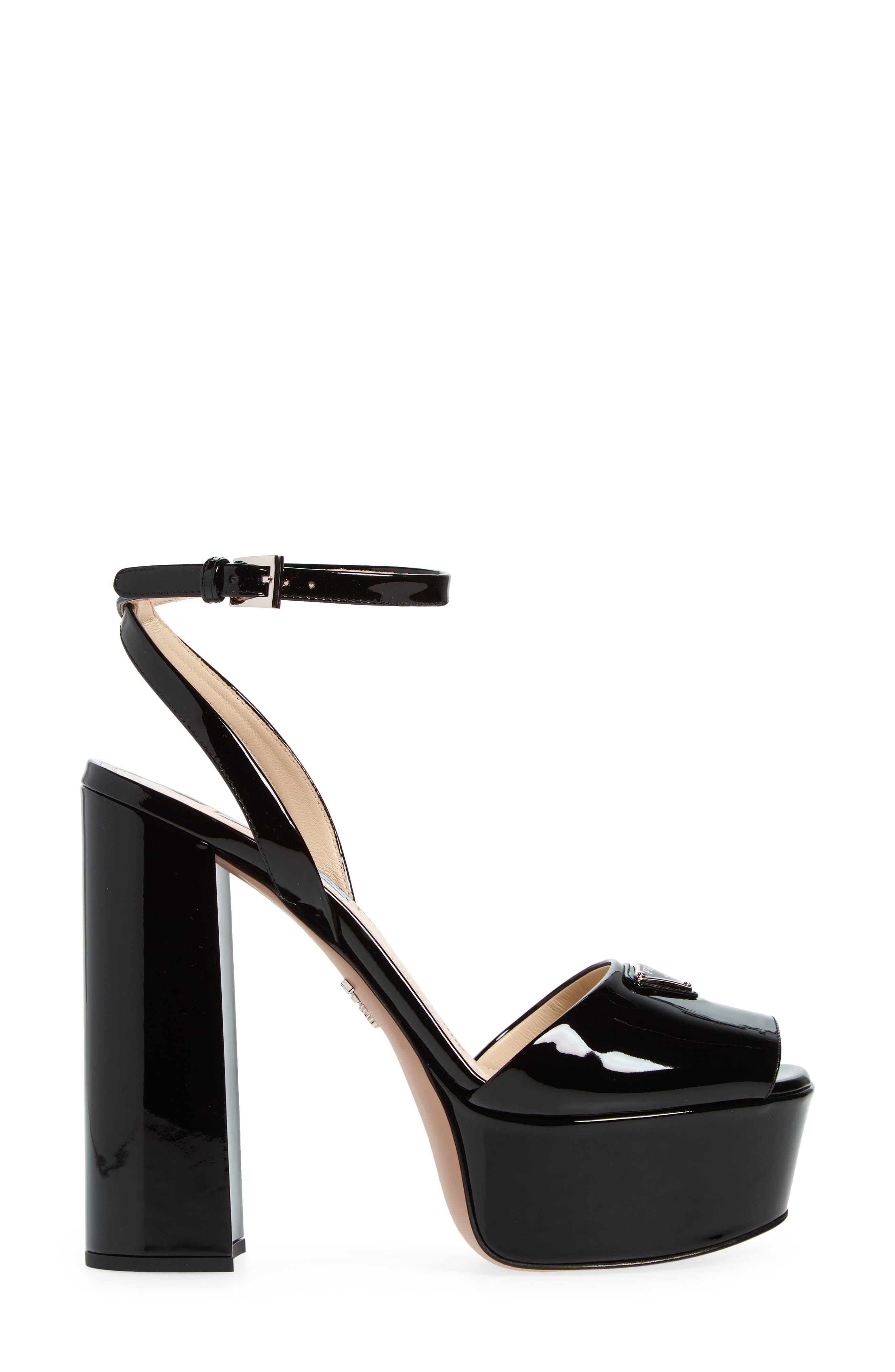 Prada Patent Platform Sandal, Alternate, color, 