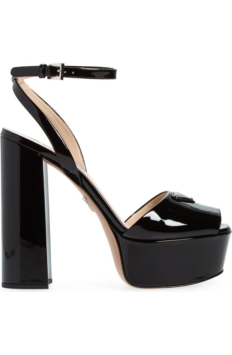 Prada Patent Platform Sandal, Alternate, color,