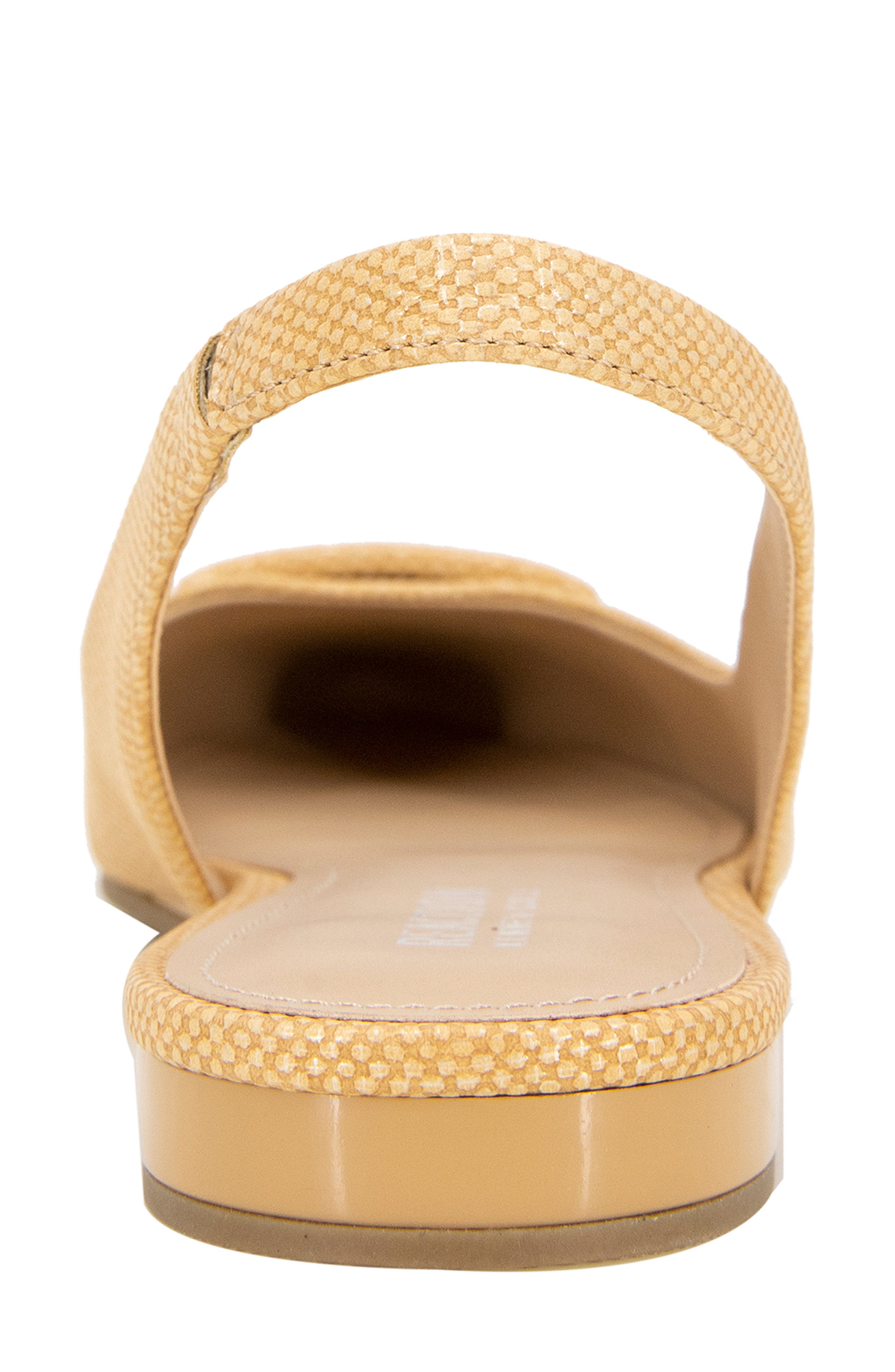 Kenneth Cole Reaction Linton Buckle Slingback Flat, Alternate, color, Natural Weave