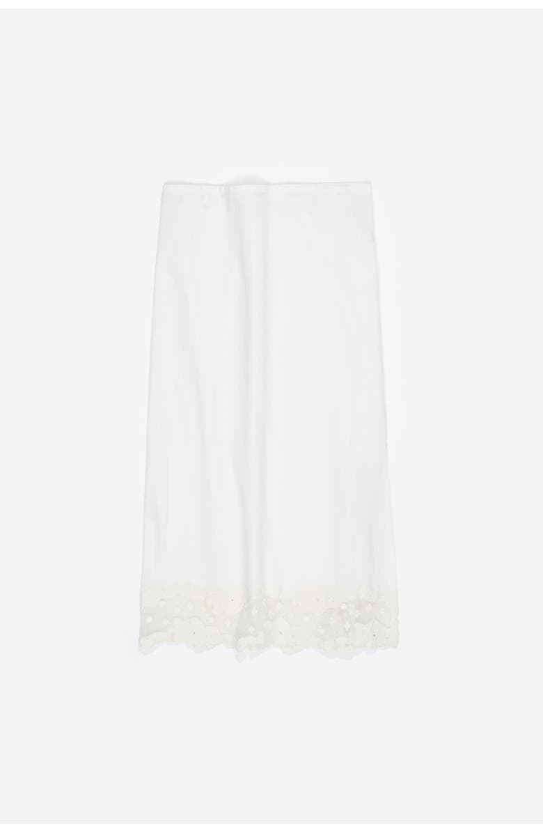 Bimba y Lola Cotton Lace Midi Skirt, Alternate, color, Ivory