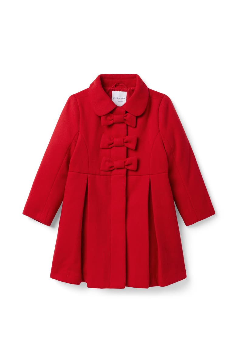 Janie and Jack The Bow Coat, Main, color, Red
