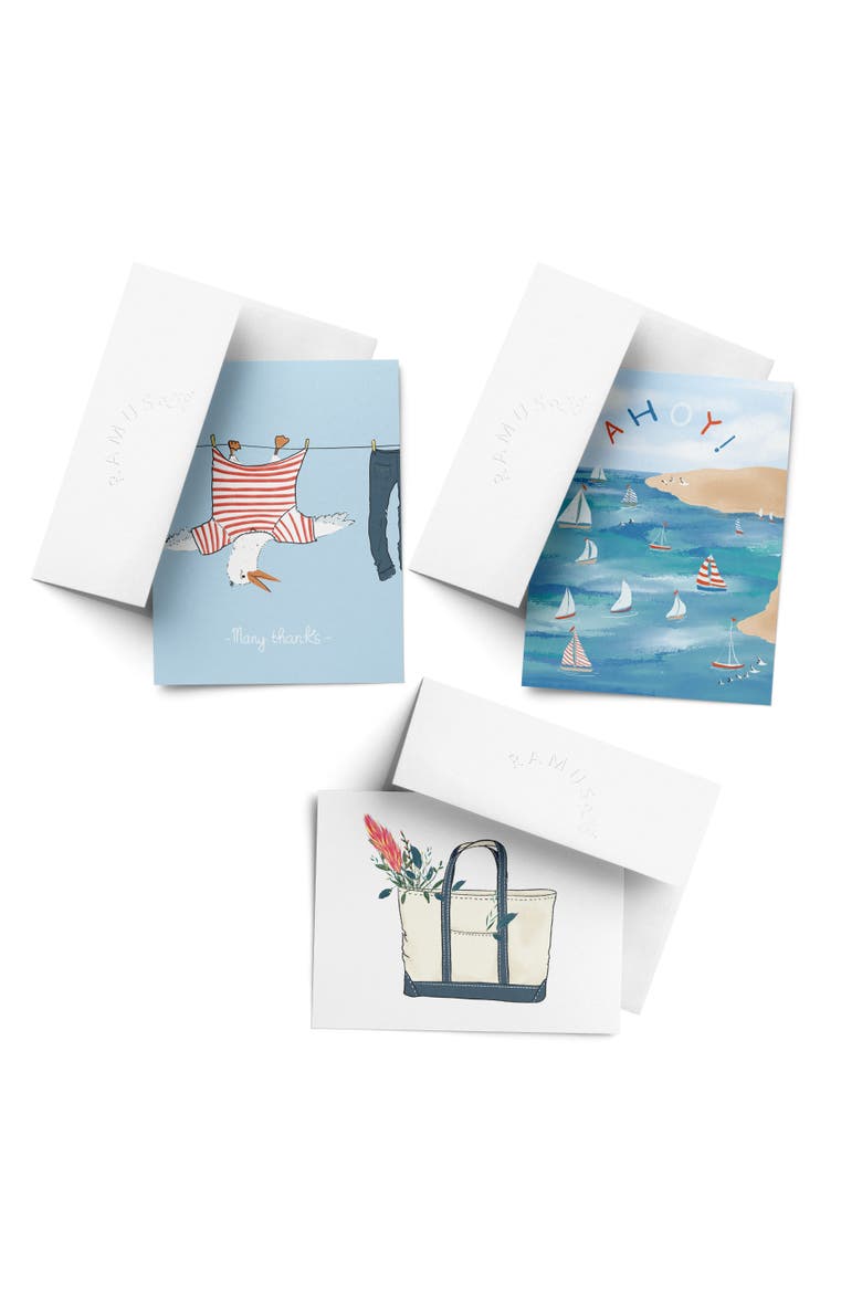 Everyday Assorted Greeting Card Pack (3ct) "Seagull, Tote, Ahoy", Main, color, Multi-Pack