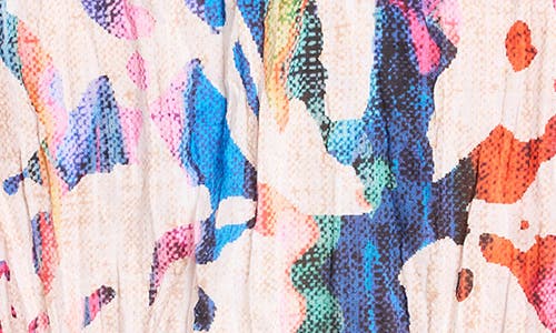 NIC + ZOE NIC+ZOE COLOR WASH ABSTRACT PRINT COTTON BUTTON-UP SHIRT 