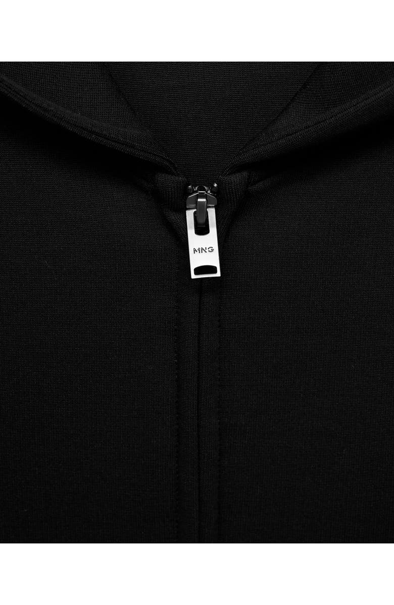 MANGO Zip-Up Hoodie, Alternate, color, Black