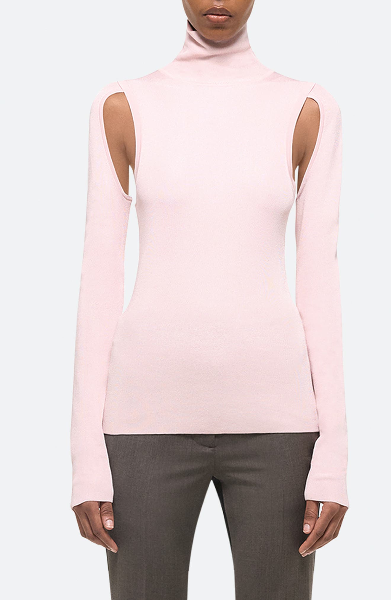 Helmut Lang Cutout Turtleneck Knit Top