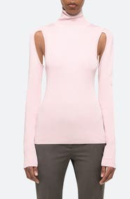 Helmut Lang Cutout Turtleneck Knit Top