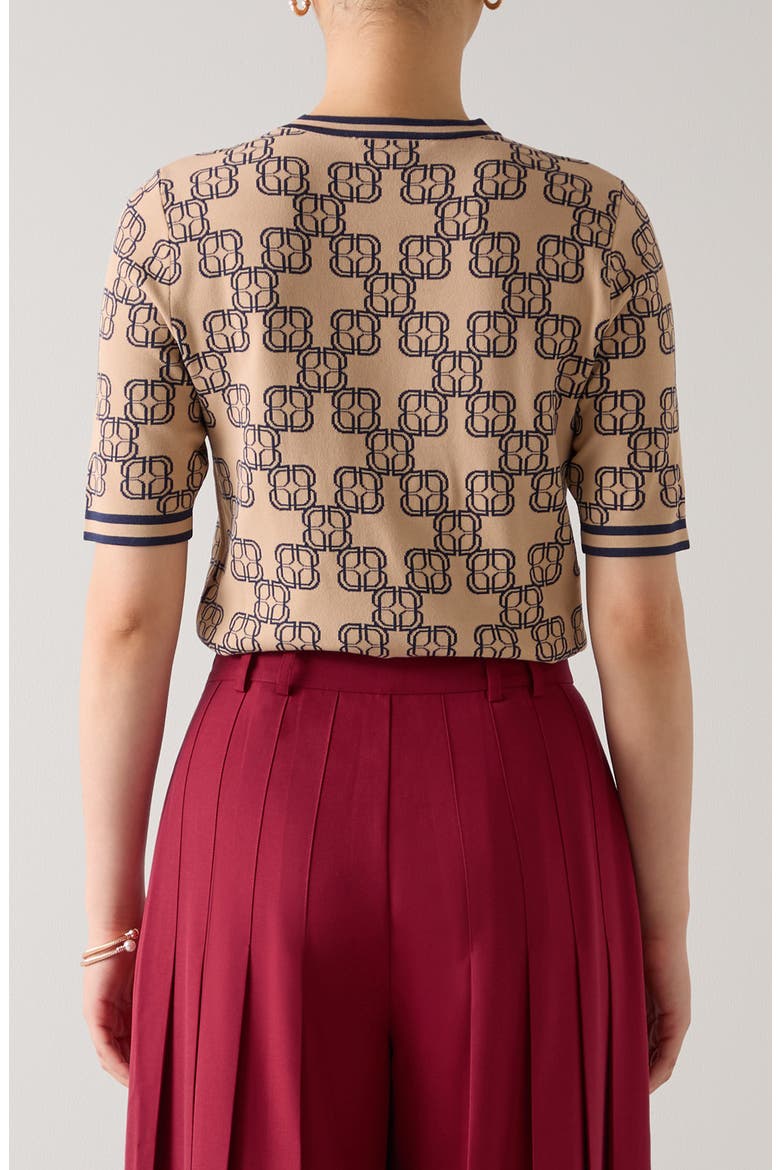 Odette Jacquard Top, Alternate, color, MULTI NAVY