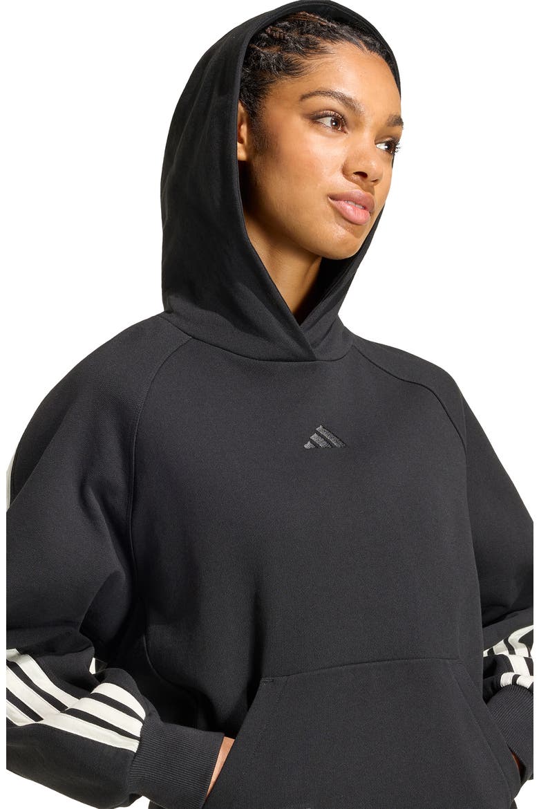 3-Stripes Hoodie, Alternate, color, BLACK/OFF WHITE