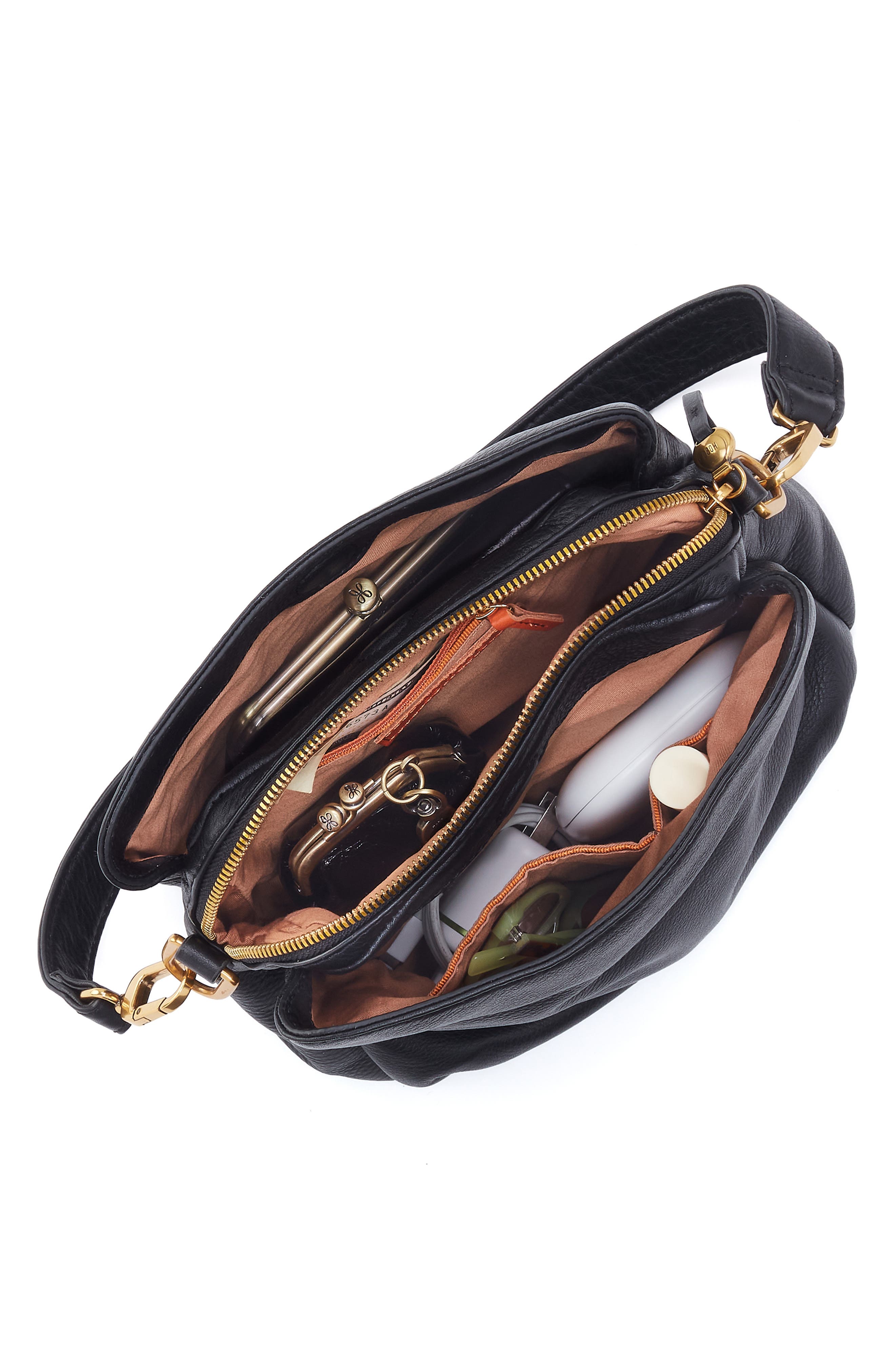 Starr Convertible Leather Shoulder Bag, Alternate, color, BLACK