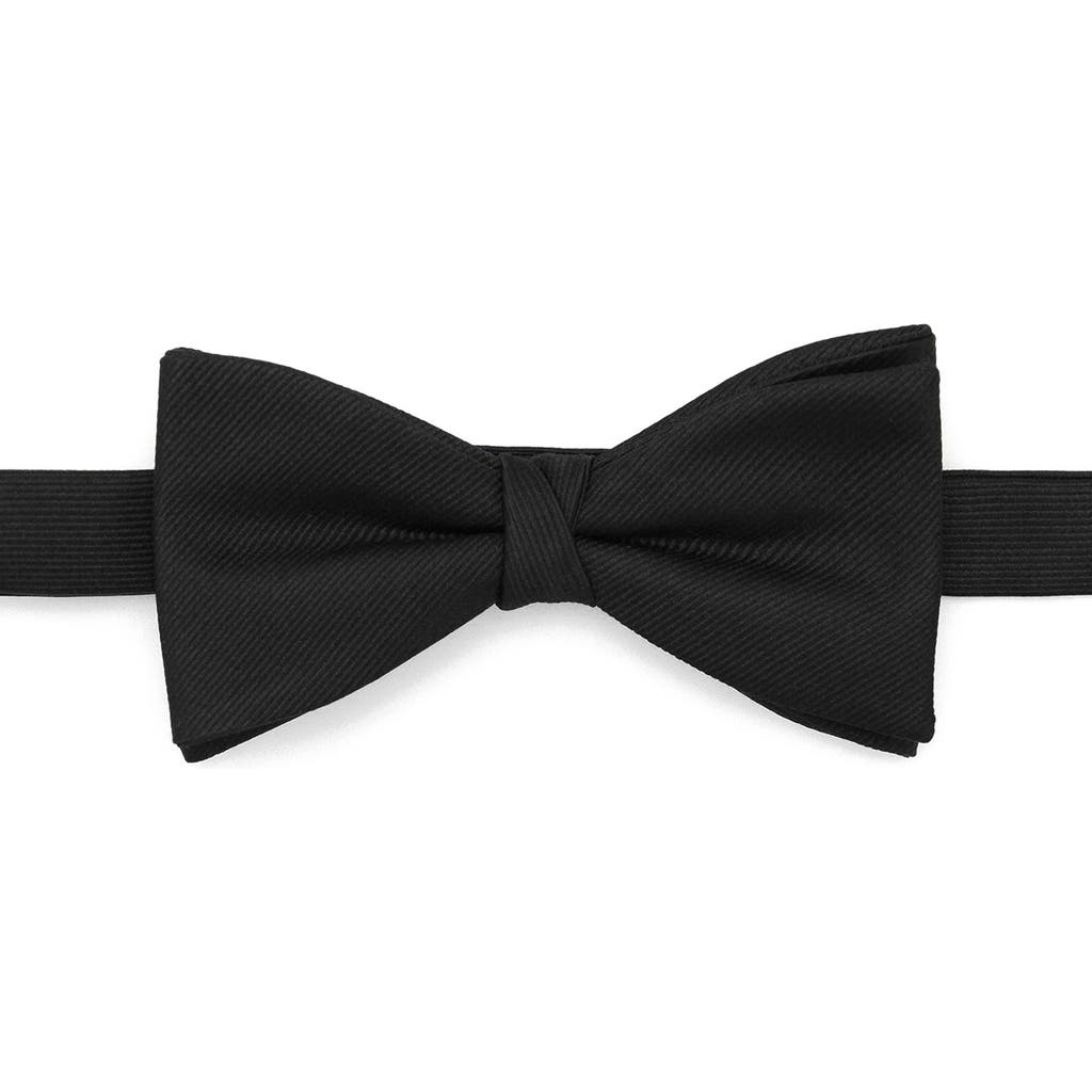 Mango Solid Twill Pre-tied Bow Tie In Black