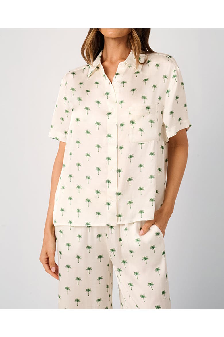 Short Sleeve Dad Shirt, Main, color, OFF-WHITE/BASIL