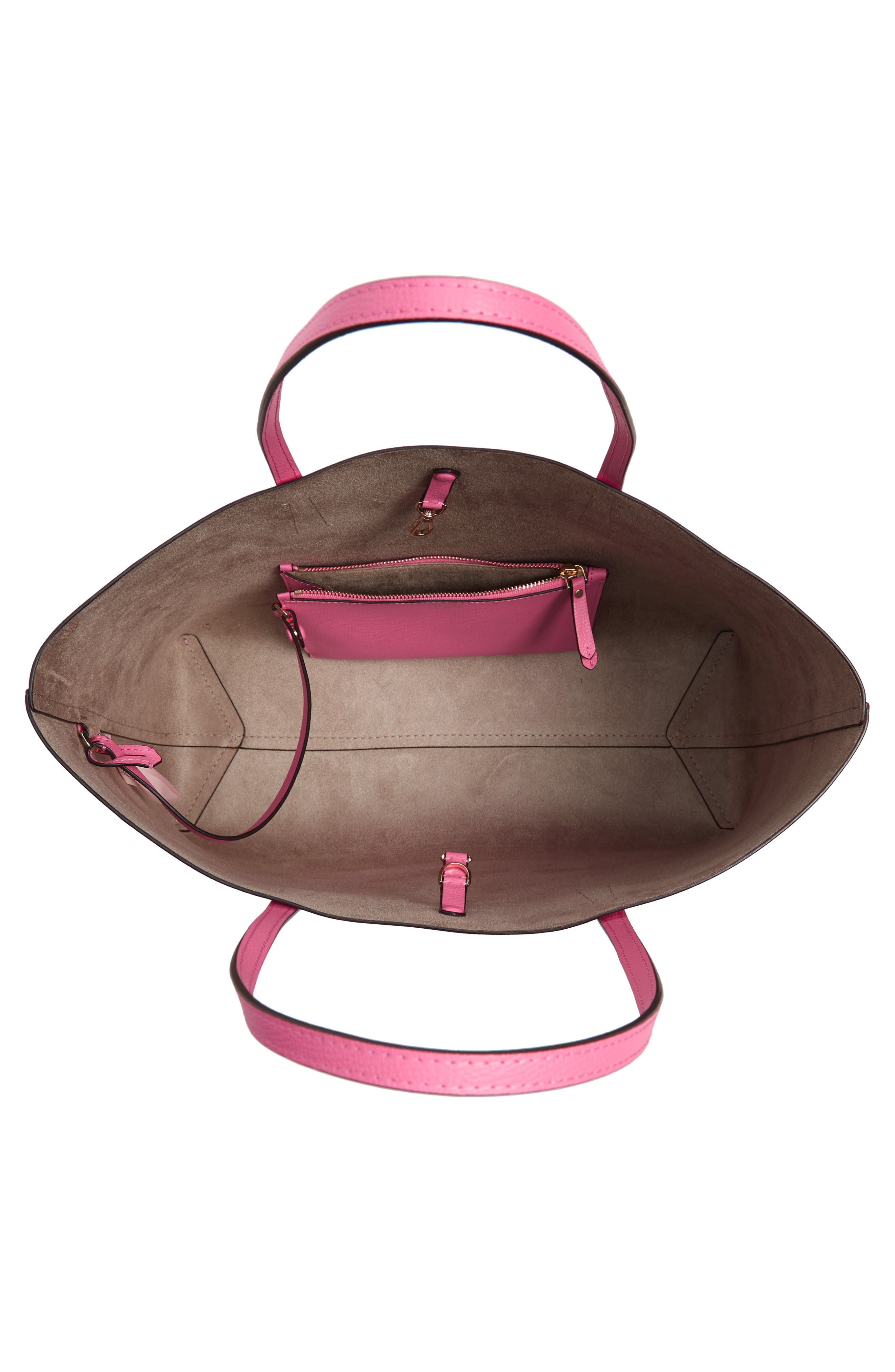 large molly leather tote, Alternate, color, HIBISCUS TEA