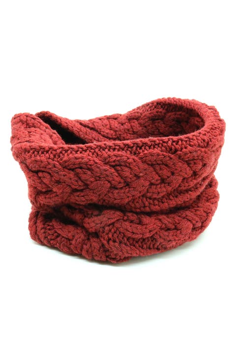 Cable Knit Merino Wool Infinity Scarf
