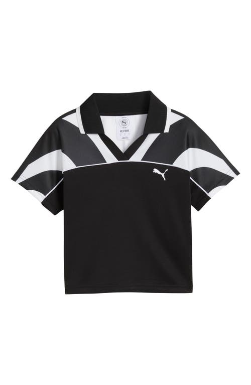 Puma Archive Football Crop Polo In Black- White