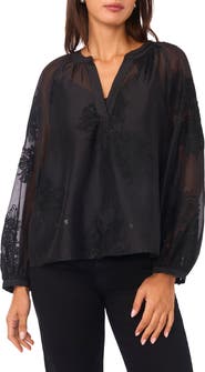 Vince Camuto Long Sleeve Mesh Shirt