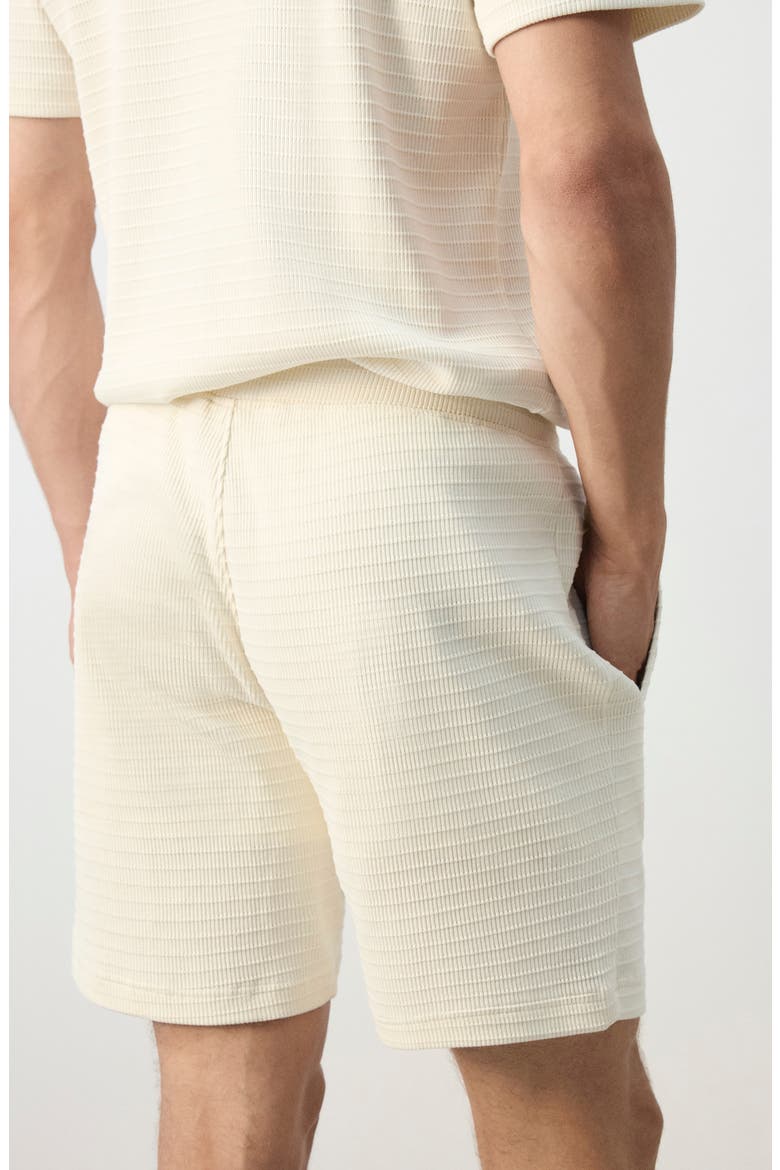 Rib Knit Shorts, Alternate, color, OFF WHITE
