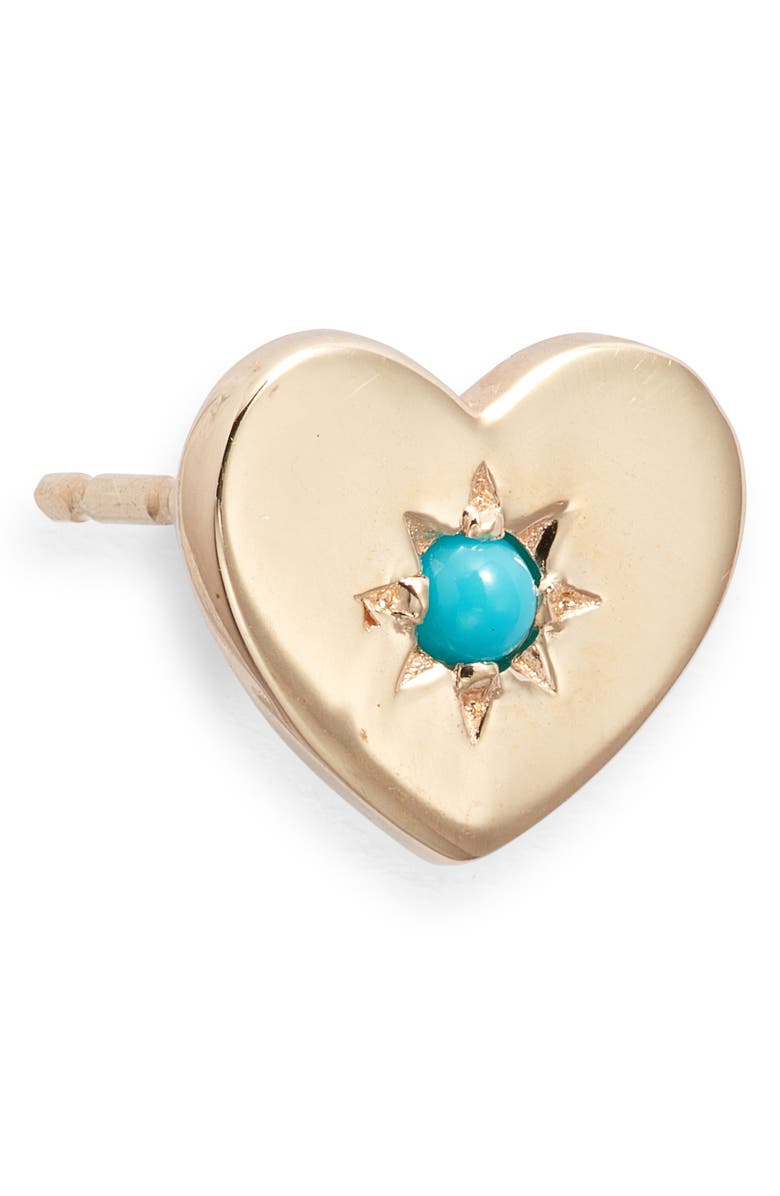 Anzie Love Letter Turquoise Heart Stud Earrings, Alternate, color, Turquoise