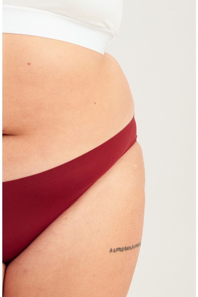 Period & Leakproof Super Absorbency Seamless Bikini, Alternate, color, CRIMSON ROSE