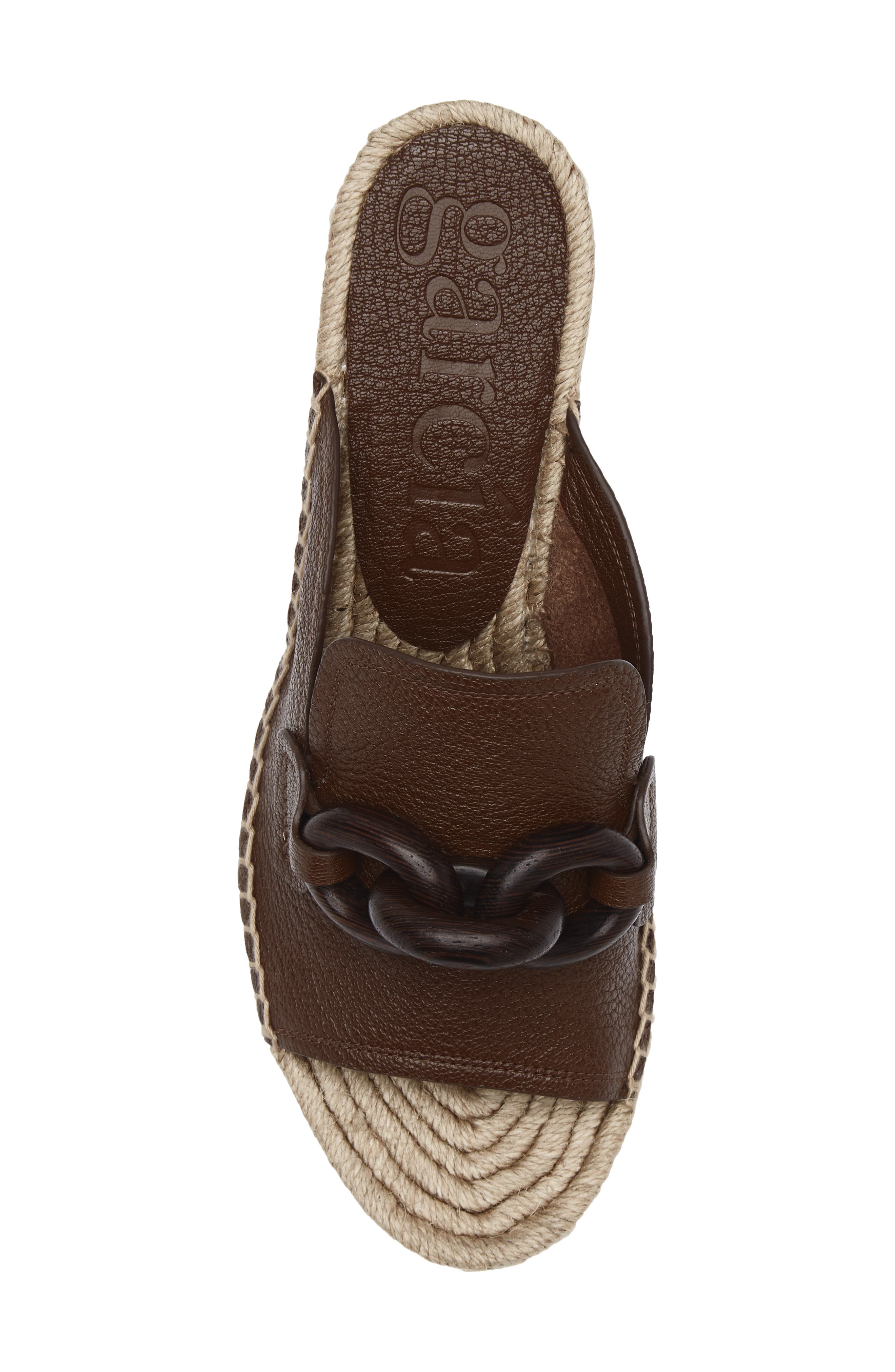 Oliveta Wedge Sandal, Alternate, color, CHESTNUT PETITE GRAIN