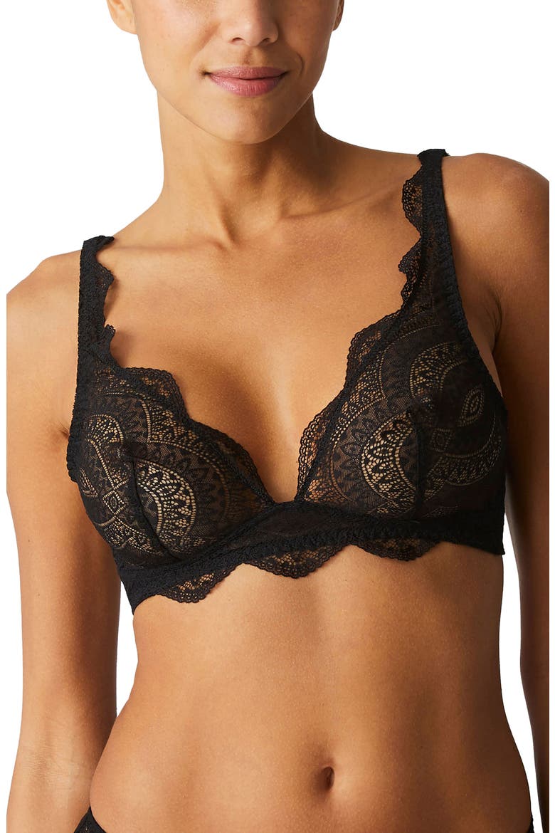 Karma Triangle Bralette, Main, color, BLACK