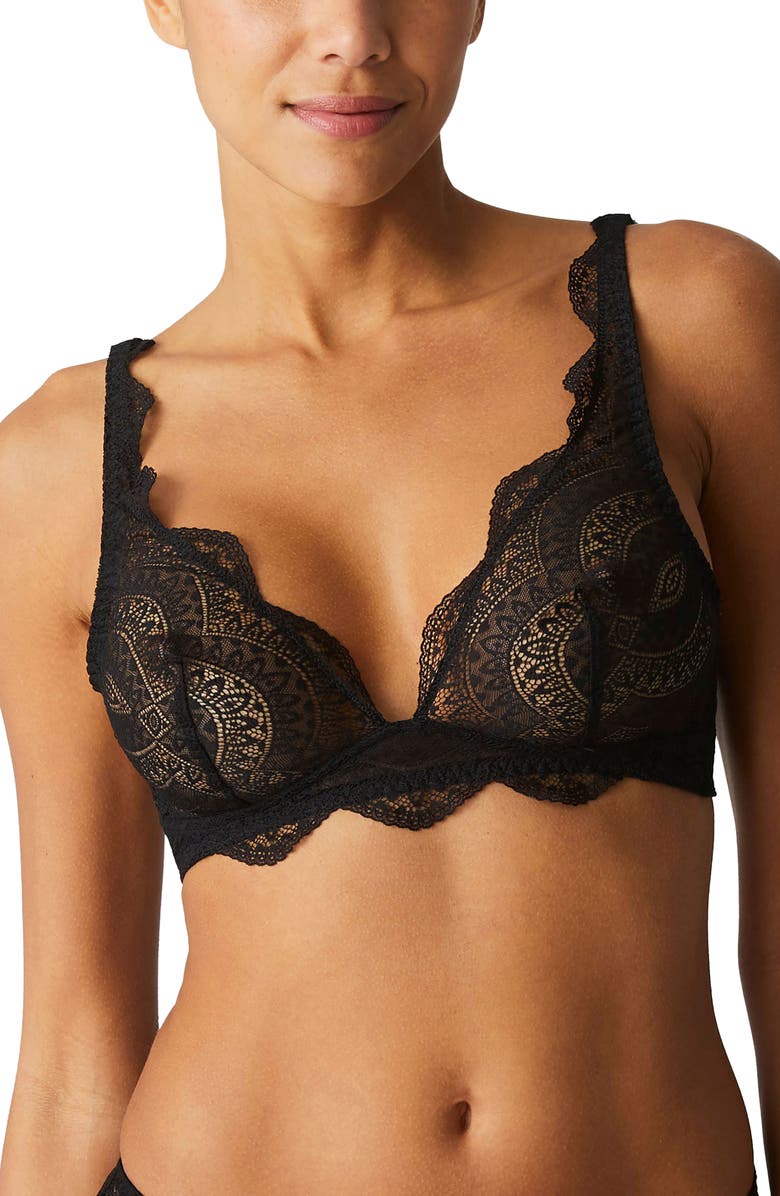 Simone Perele Karma Triangle Bralette, Main, color, Black
