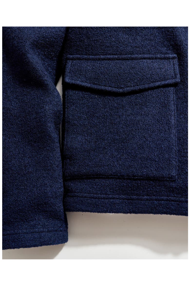 Garrett Stand Collar Wool & Cotton Jacket, Alternate, color, NAVY