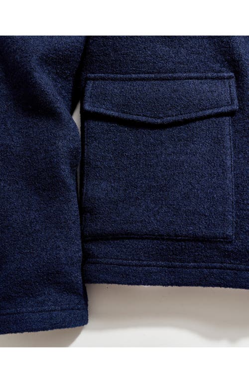 Billy Reid Garrett Stand Collar Wool & Cotton Jacket In Blue