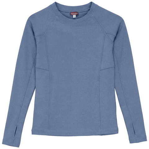 Fine Rib Shaped Seam Thumbhole Top