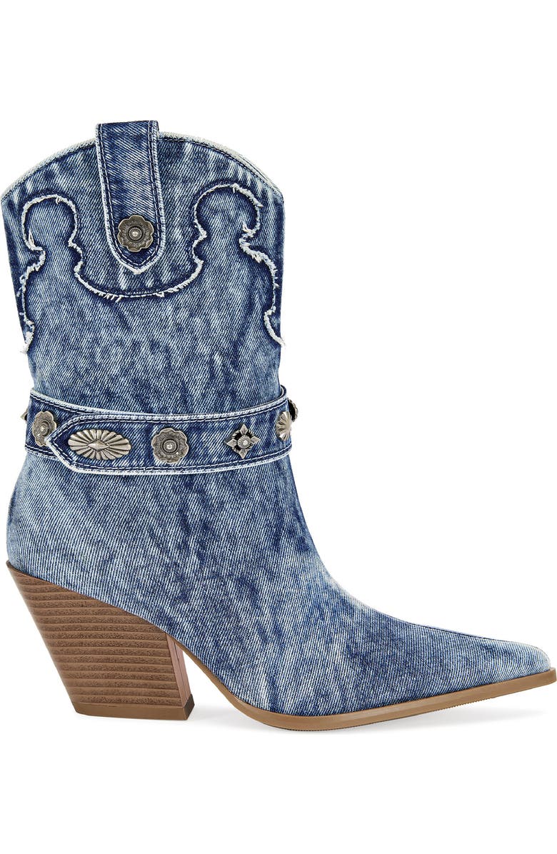 AZALEA WANG Neith Western Boot, Alternate, color, Denim