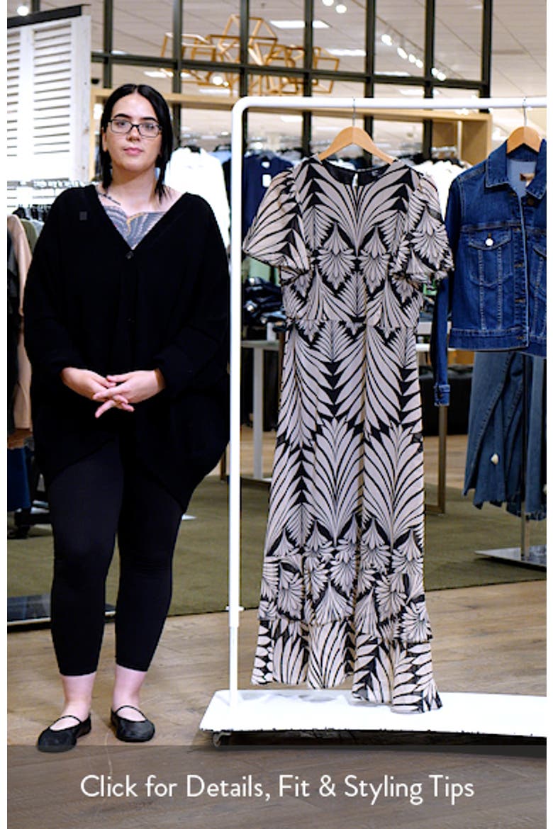 Leaf Print Chiffon Maxi Dress video