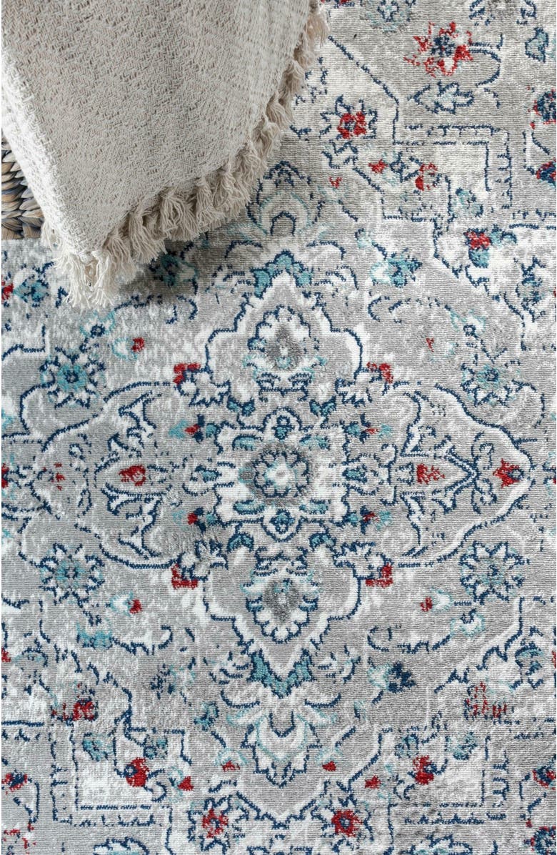 JONATHAN Y Modern Persian Vintage Medallion Area Rug, Alternate, color, Light Gray/ Multi