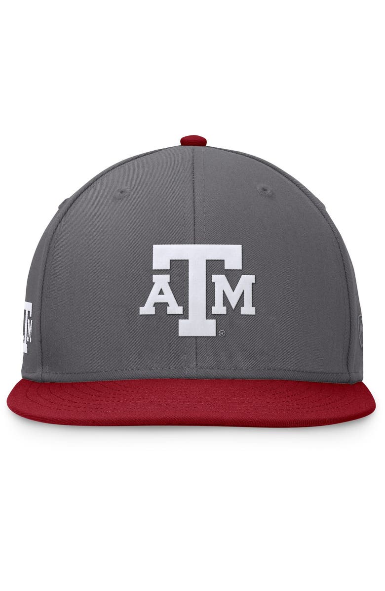 TOP OF THE WORLD Men's Top of the World Gray/Maroon Texas A&M Aggies Rally Two-Tone Fitted Hat, Alternate, color, Gray