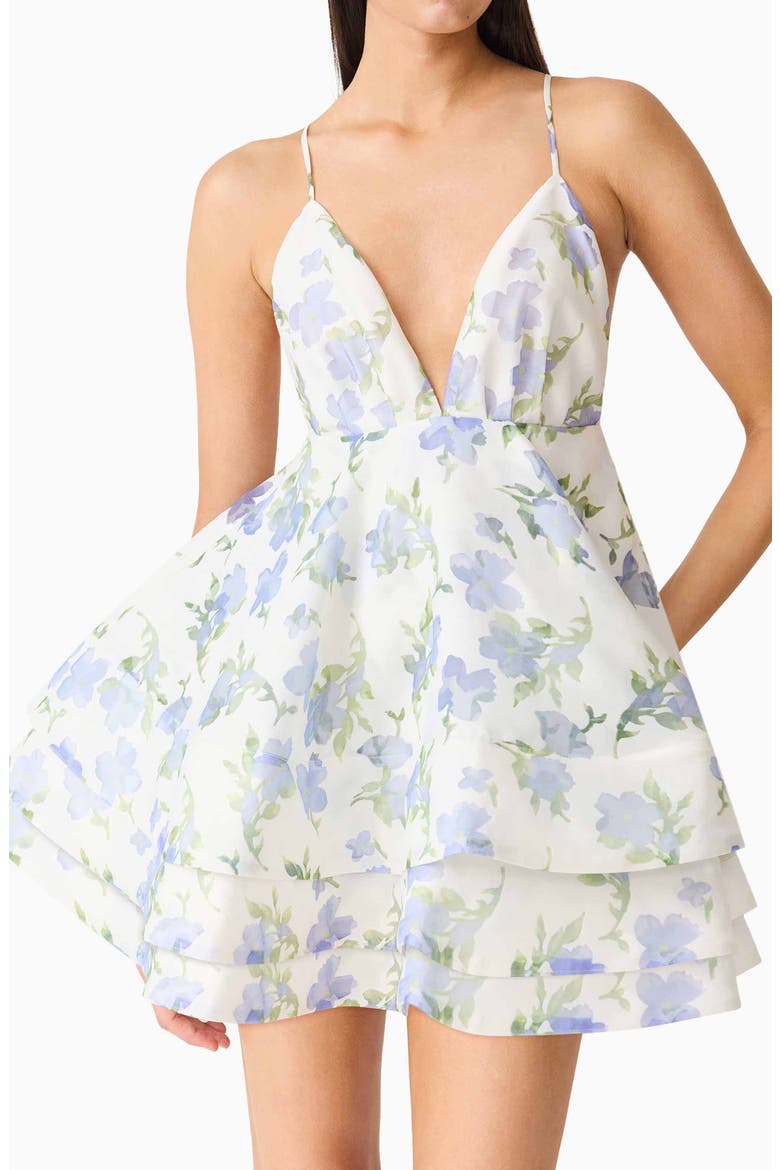 Cleo Floral Minidress, Alternate, color, IVORY FLORAL PRINT