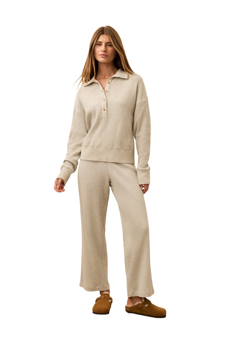 Surf Organic Cotton Waffle Henley, Alternate, color, LIGHT GREY HEATHER