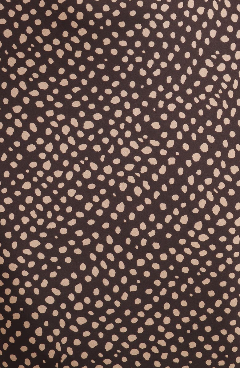 Petal & Pup Flossy Print Flutter Sleeve Satin Maxi Dress, Alternate, color, Umber/ Taupe