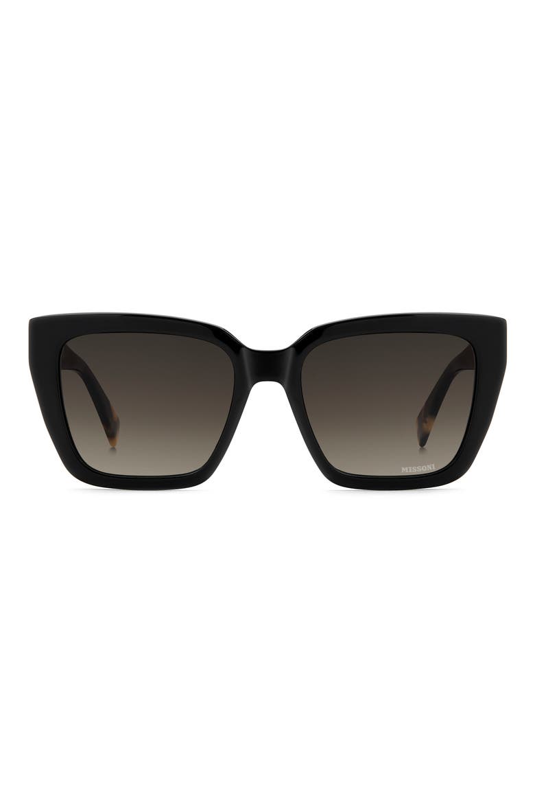 54mm Gradient Square Sunglasses, Main, color, BLACK/ BROWN SF