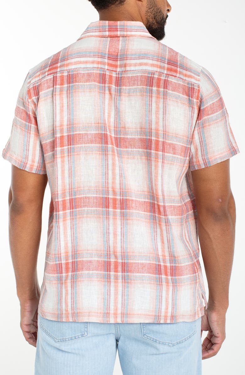 Liverpool Los Angeles Short Sleeve Cotton & Linen Button-Up Shirt, Alternate, color, 