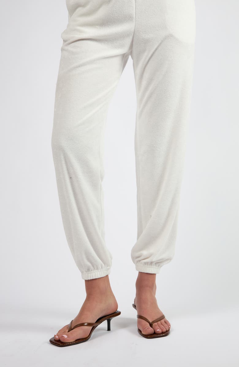 Viens Avec Moi Terry Lounge Pants, Alternate, color, White