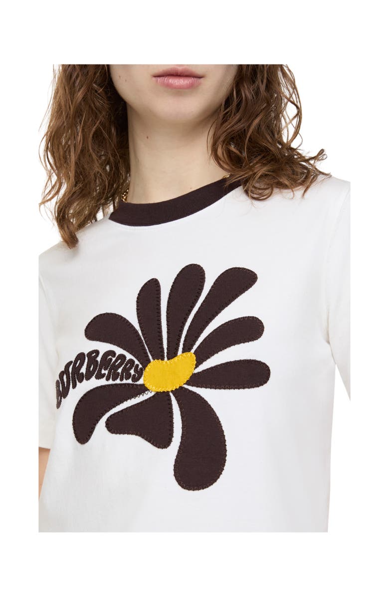 Burberry Daisy Cotton T-shirt, Alternate, color, Chalk White
