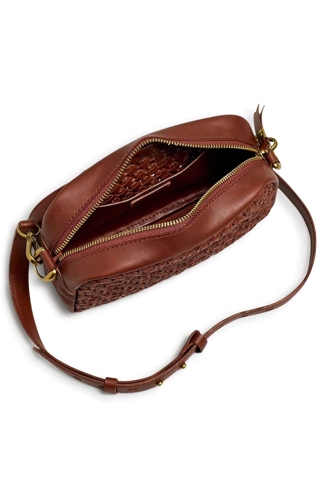 Madewell Woven Leather Camera Bag, Alternate, color, 