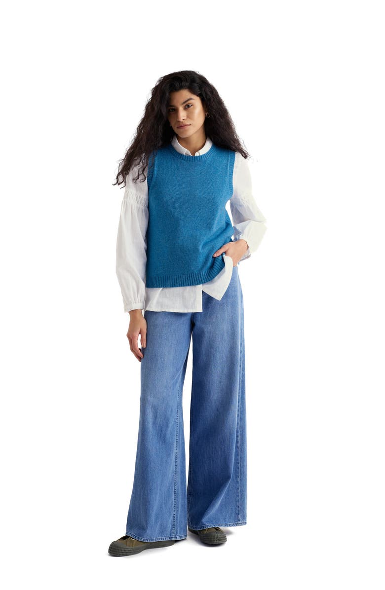 Seasalt Cornwall East View Merino Wool Blend Sweater Vest, Alternate, color, Knit Melange Sail